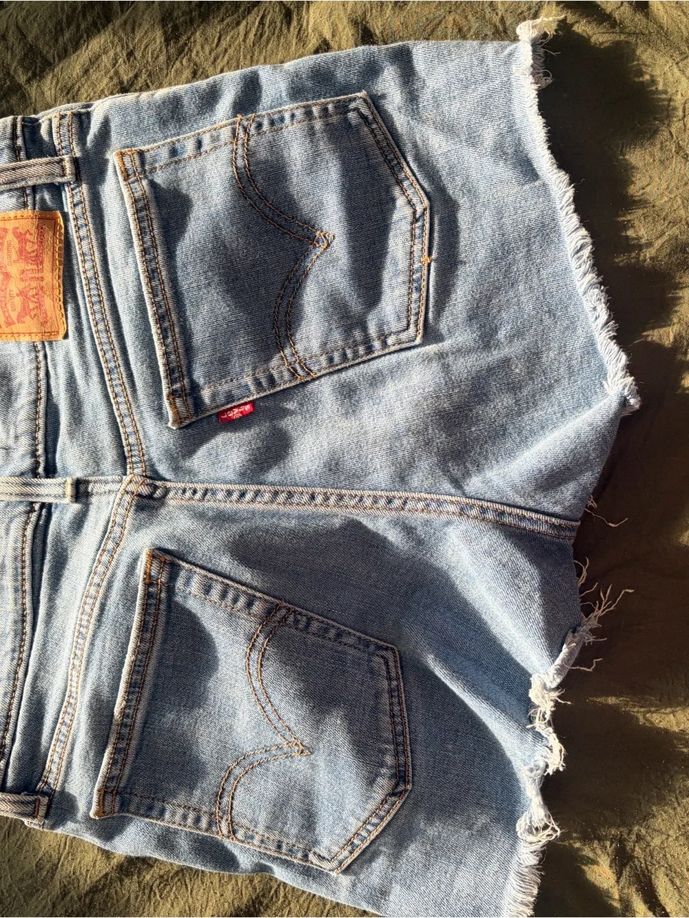 Levi Light Blue Distressed Women's Denim Shorts
